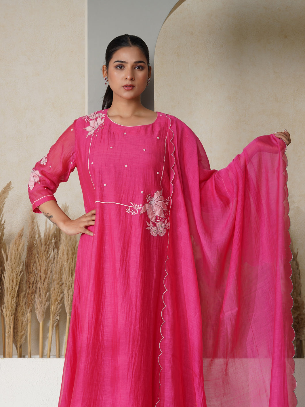 Pink Gul Rani Kurta set