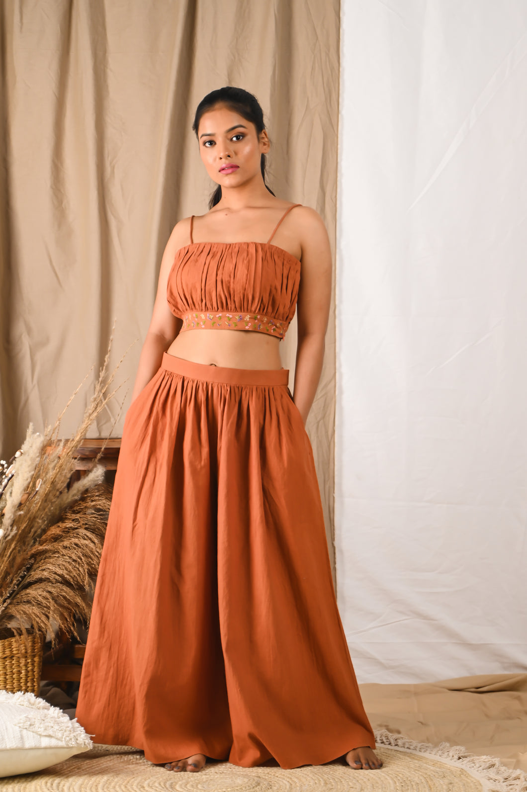 Earthy Plazzo Co-ord