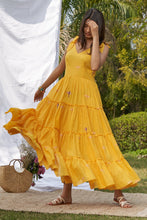 Load image into Gallery viewer, Yellow Jamdani Dragon Fly Dress - Karpaasa Stories
