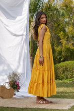 Load image into Gallery viewer, Yellow Jamdani Dragon Fly Dress - Karpaasa Stories
