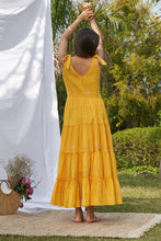 Load image into Gallery viewer, Yellow Jamdani Dragon Fly Dress - Karpaasa Stories
